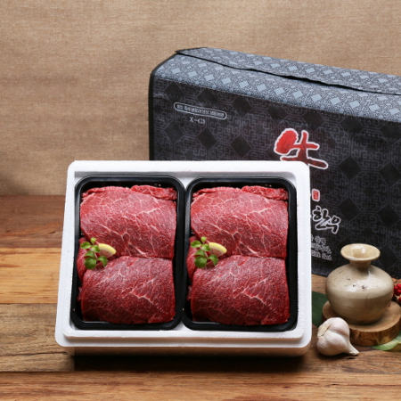 [안동한우정] 1등급 한우 정육실속 선물세트 6호(400g*2) 0.8k국거리 400g+국거리 400g #2