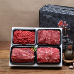 [안동한우정] 1등급 한우 정육 선물세트 1호(400g*4)1.6k불고기 400g+국거리 400g+산적 400g+다짐육 400g