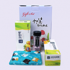 접이식 장바구니 + 크린백 + 복분자 천일염 + 크린지퍼백  4종세트