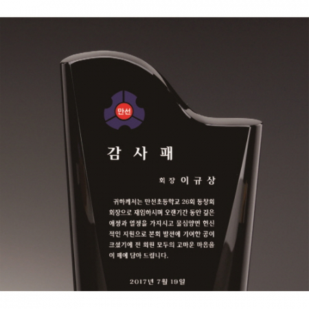 블랙 화이트 투톤 통 크리스탈 상패 #4