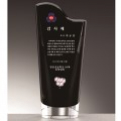 블랙 화이트 투톤 통 크리스탈 상패