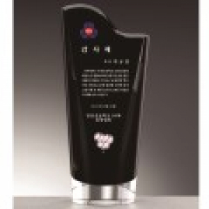 블랙 화이트 투톤 통 크리스탈 상패