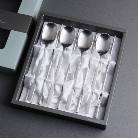 실버 스퀘어 수저 4P (수저인쇄무료) #3
