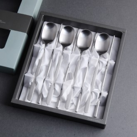 실버 스퀘어 수저 4P (수저인쇄무료) #2