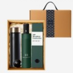 럭셔리 스마트 온도계 텀블러 500ml + UV 3단 양우산 고급띠지 손잡이 기프트박스 선물세트