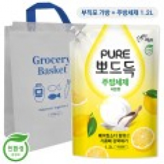 슬기로운 가정생활 세트 1호(피죤 퓨어 뽀드득 주방세제 1.2L+리유저블 부직포 장바구니)