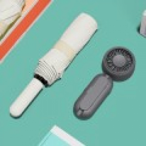 루티네 선물세트 솜사탕 자동 암막 양우산 + 우산애착 미니 선풍기