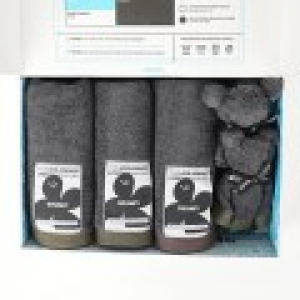 브룸피 프리미엄 뱀부 타올 기프트 세트 220g 40수 수건 다크그레이, 타월 3개입+핸드타월 2개입