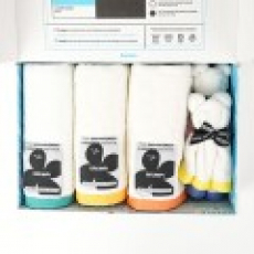 브룸피 프리미엄 뱀부 타올 기프트 세트 220g 40수 수건 화이트, 타월 3개입+핸드타월 2개입