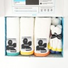 브룸피 프리미엄 뱀부 타올 기프트 세트 220g 40수 수건 화이트, 타월 3개입+핸드타월 2개입