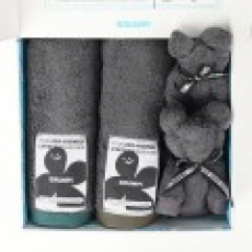 브룸피 프리미엄 뱀부타올 기프트세트(타월2장+핸드타올2장) 220g 40수 수건 다크그레이