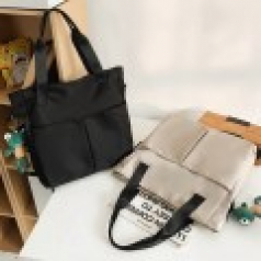 B182 카고 심플 토트백나일론 투포켓 빅백 캐주얼 가방 숄더백 // 인쇄 주문제작 답례품