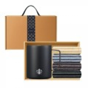 스타벅스 SS 블랙 매트 데비 텀블러 473ml 송월 스트라이프 타올(1P) 손잡이 기프트박스 선물세트