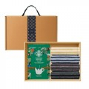 송월 스트라이프 타올(1P) 스타벅스 드립백(5P) 손잡이 기프트박스 선물세트