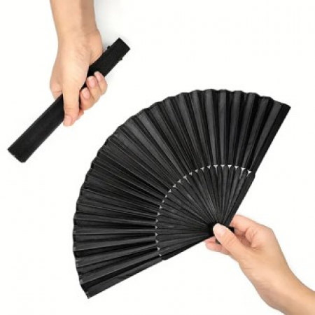 918 우아한 블랙 대나무 부채 #2